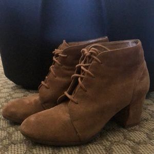 Madden Girl brown suede booties.